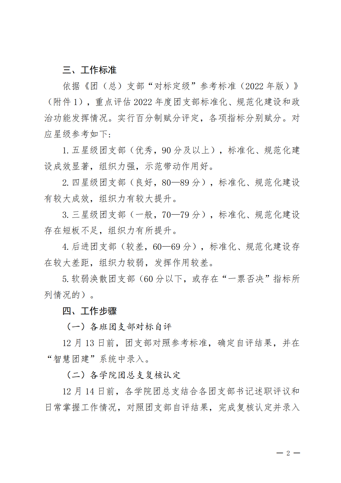 关于四川科技职业学院开展 2022 年度 全校团支部“对标定级”工作的通知(图2)