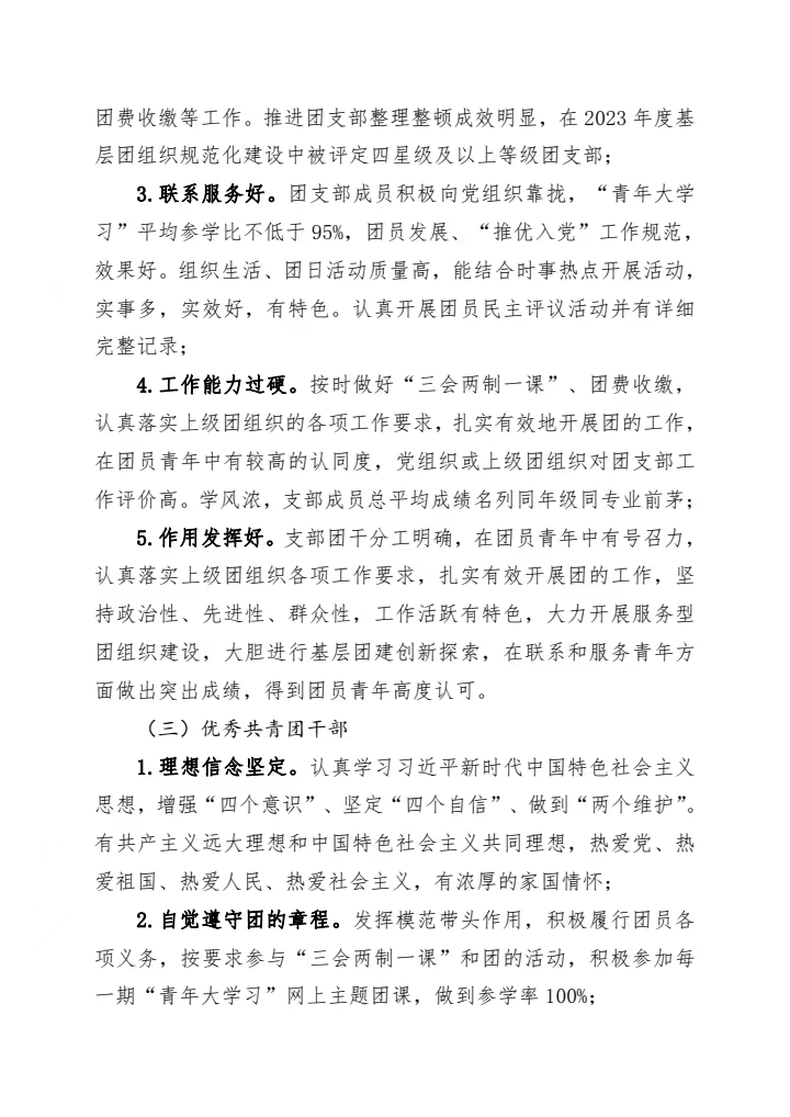 《关于开展2023-2024年度团内评优工作的通知》(图3)