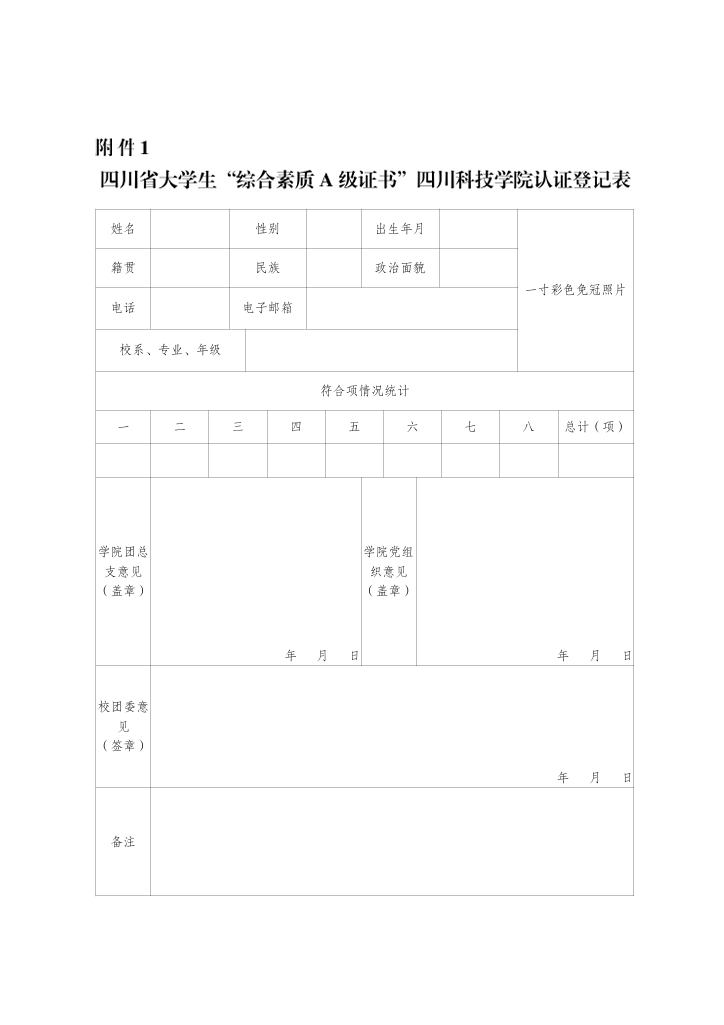 《关于我校开展2025年春季学期四川省大学生“综合素质A级证书”认证的通知》(图4)